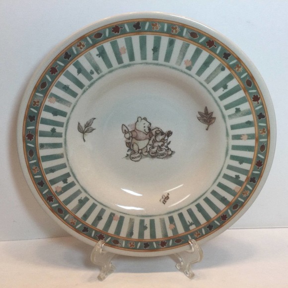 Disney Winnie The Pooh 100 Acre Wood Stoneware 9" Rim Bowl Salad Soup Pasta - Picture 1 of 3